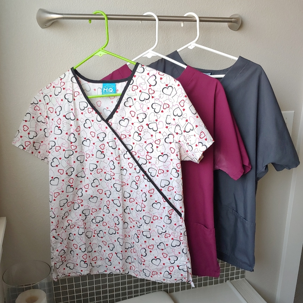 Lot of 3 Scrub Tops size MEDIUM
